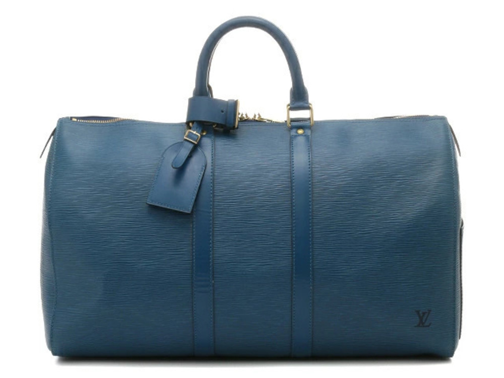 LOUIS VUITTON Keepall Boston Bag Epi Leather Toledo Blue